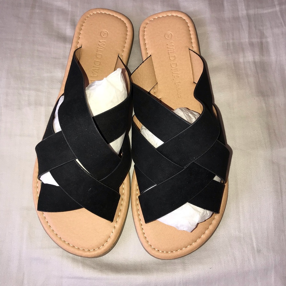 Black/Tan Suede sandals